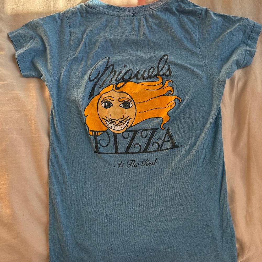 Miguel’s Pizza Blue T-Shirt; Women’s Small